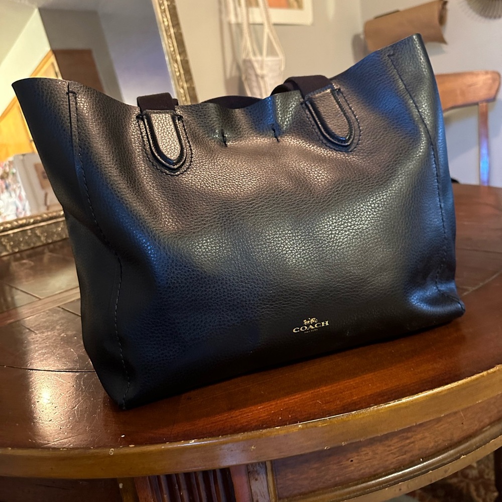 COACH black leather tote